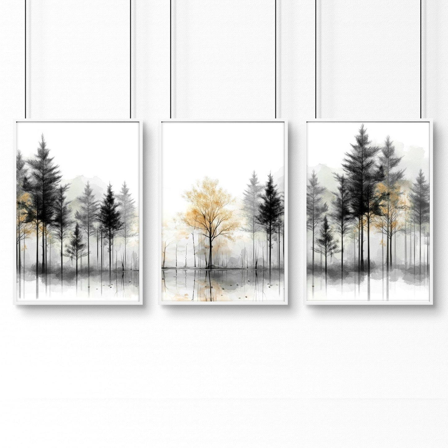 Framed Wall Art Set of 3 | Set of 3 Asian Inspired Wall art Prints