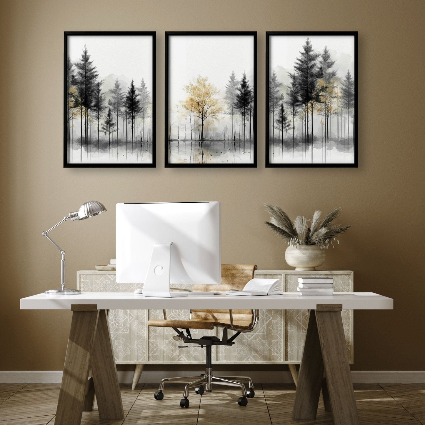 Framed Wall Art Set of 3 | Set of 3 Asian Inspired Wall art Prints