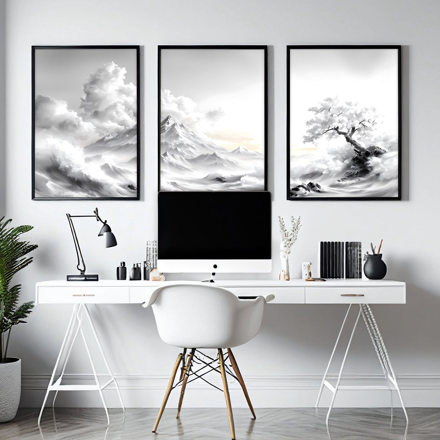 Framed Wall Art Sets of 3 | Set of 3 Asian Inspired Wall art Prints