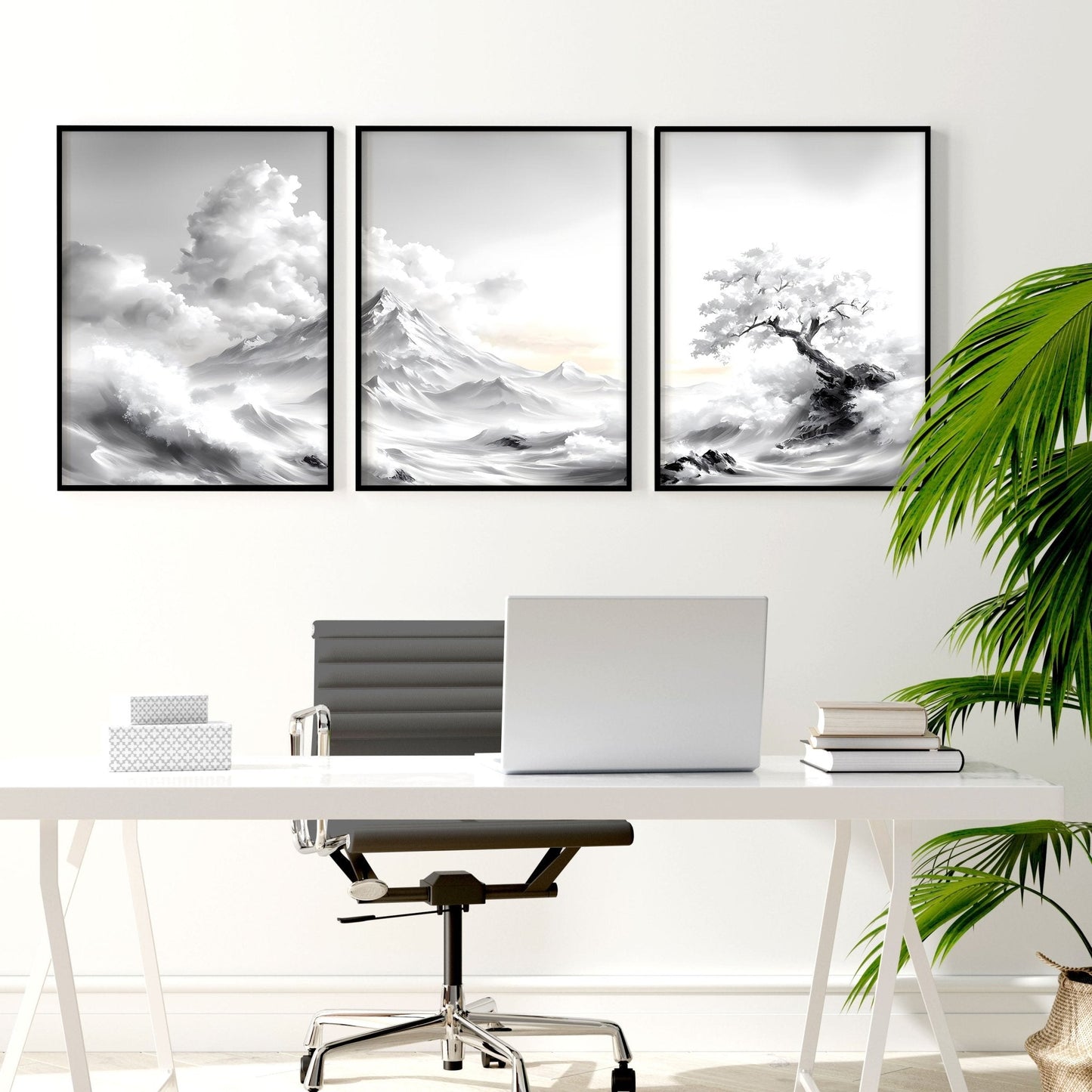 Framed Wall Art Sets of 3 | Set of 3 Asian Inspired Wall art Prints
