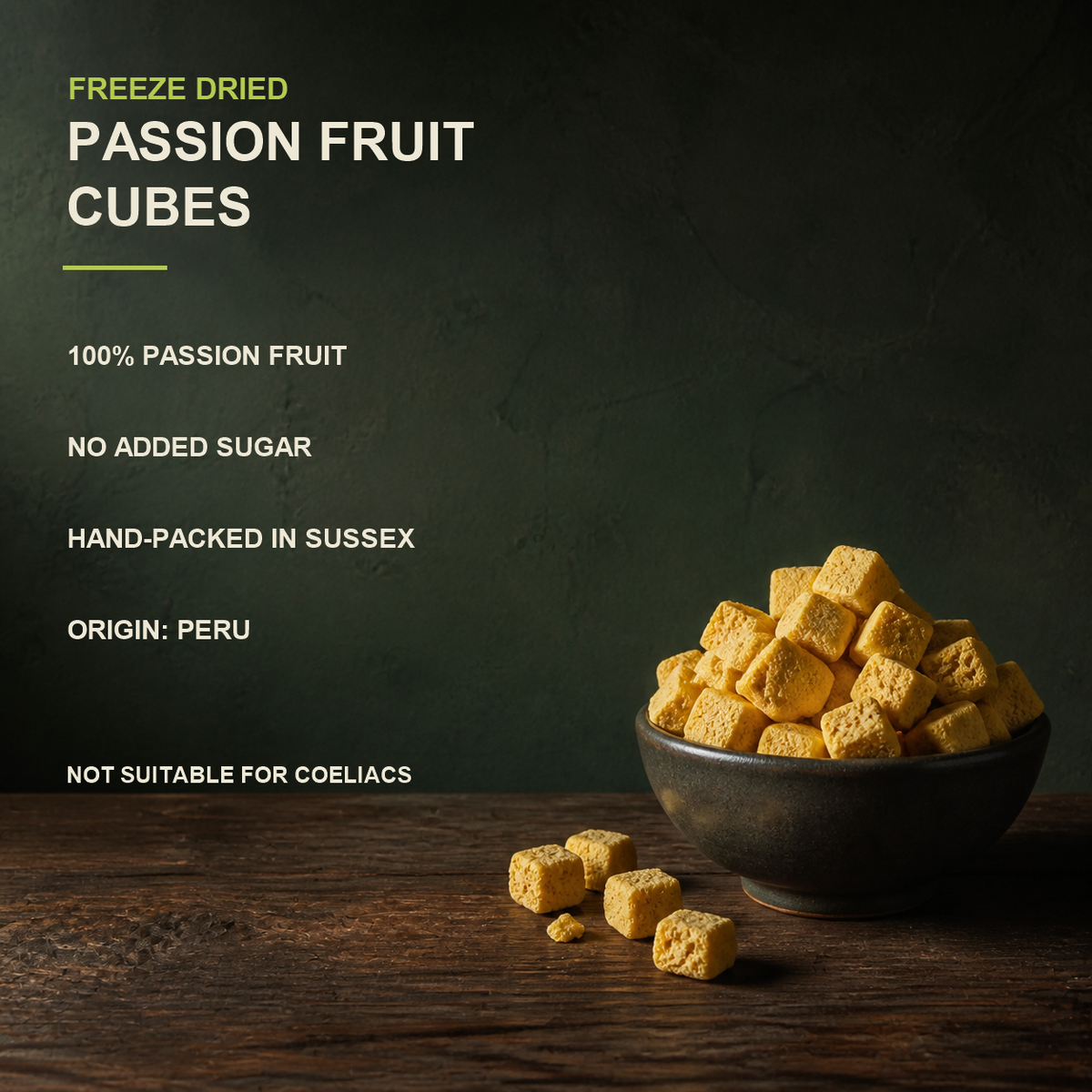 Freeze Dried Passion Fruit Cubes