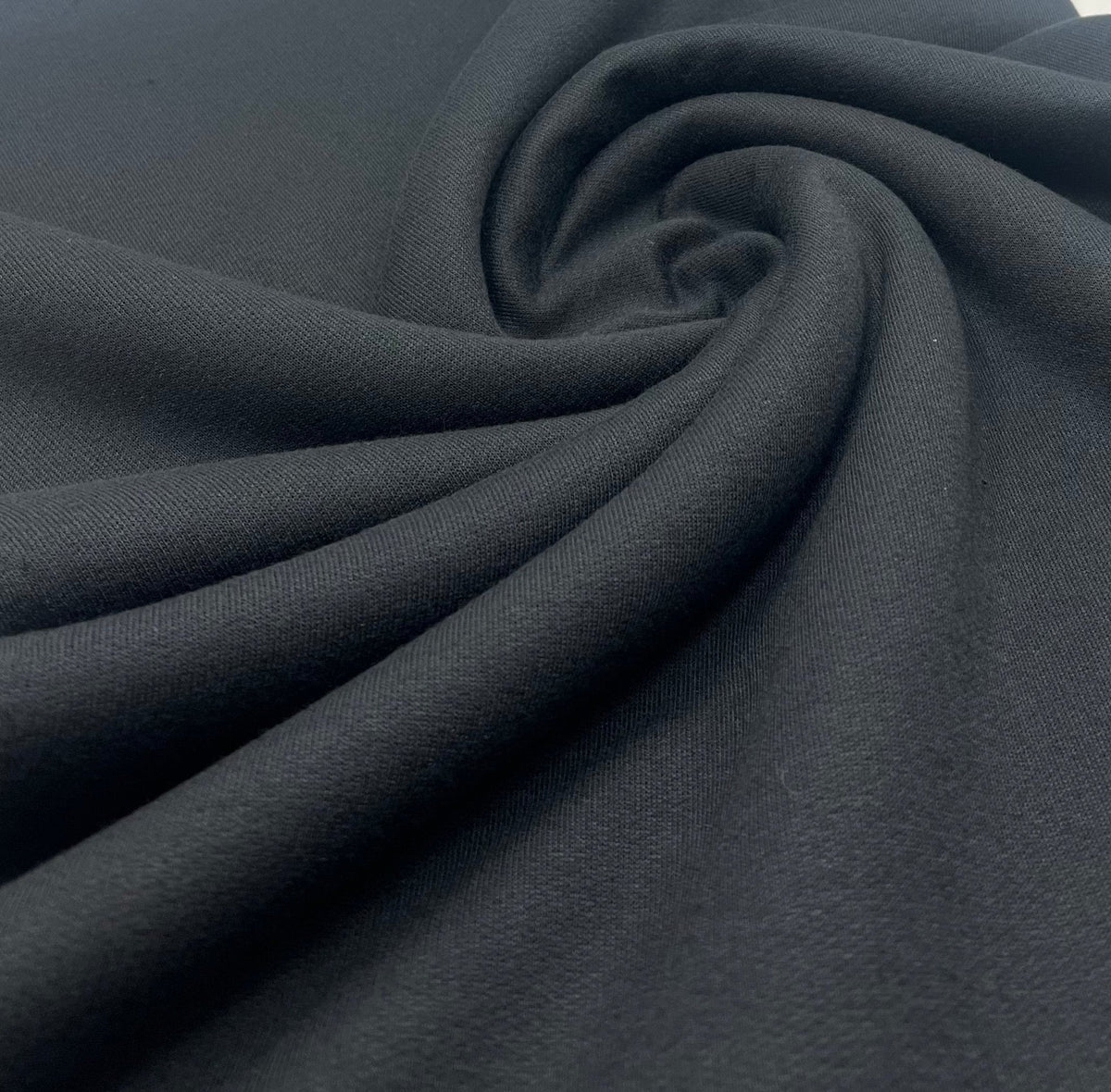 Black 235GSM Poly French Terry Loopback Fabric