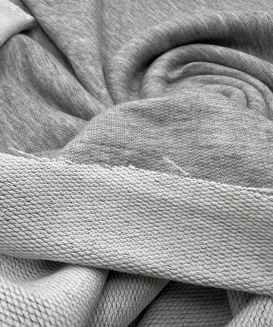Grey 235GSM Poly French Terry Loopback Fabric