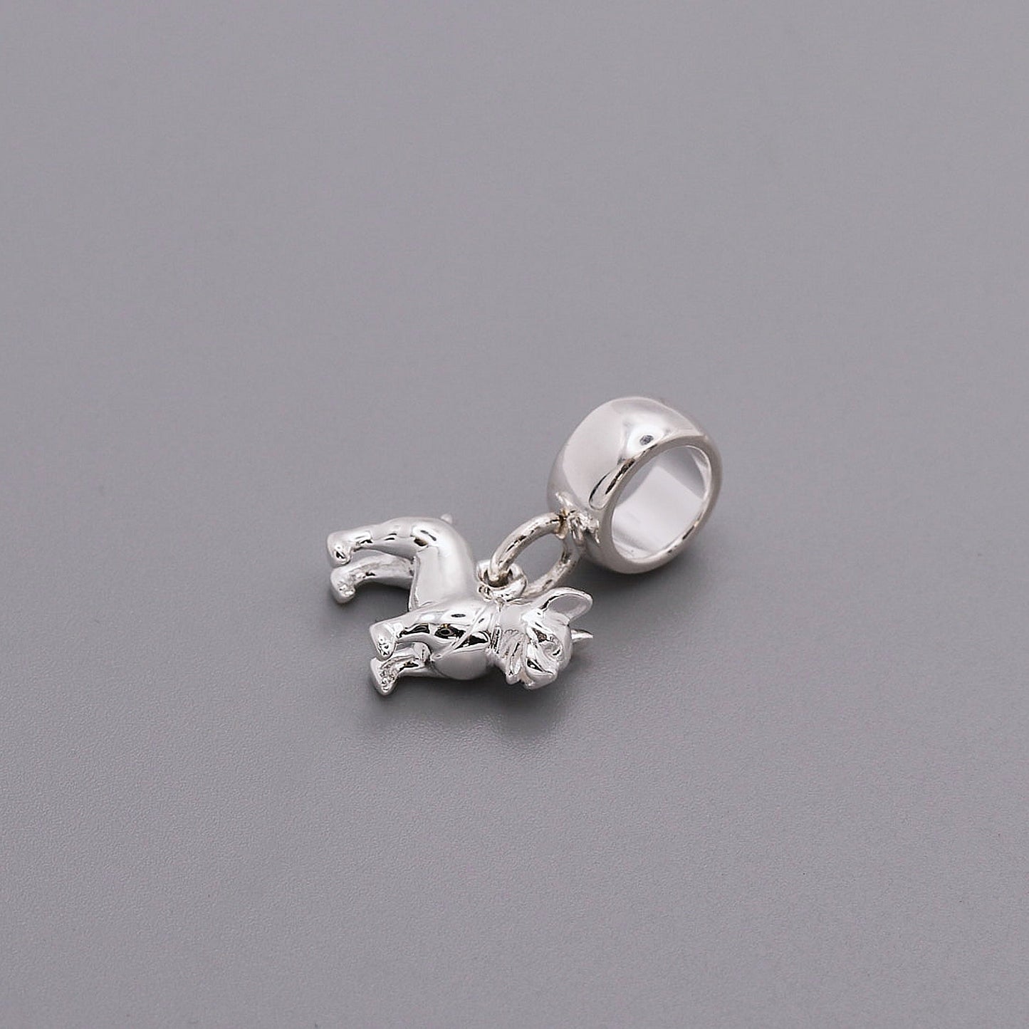 French Bulldog Silver Dog Charm