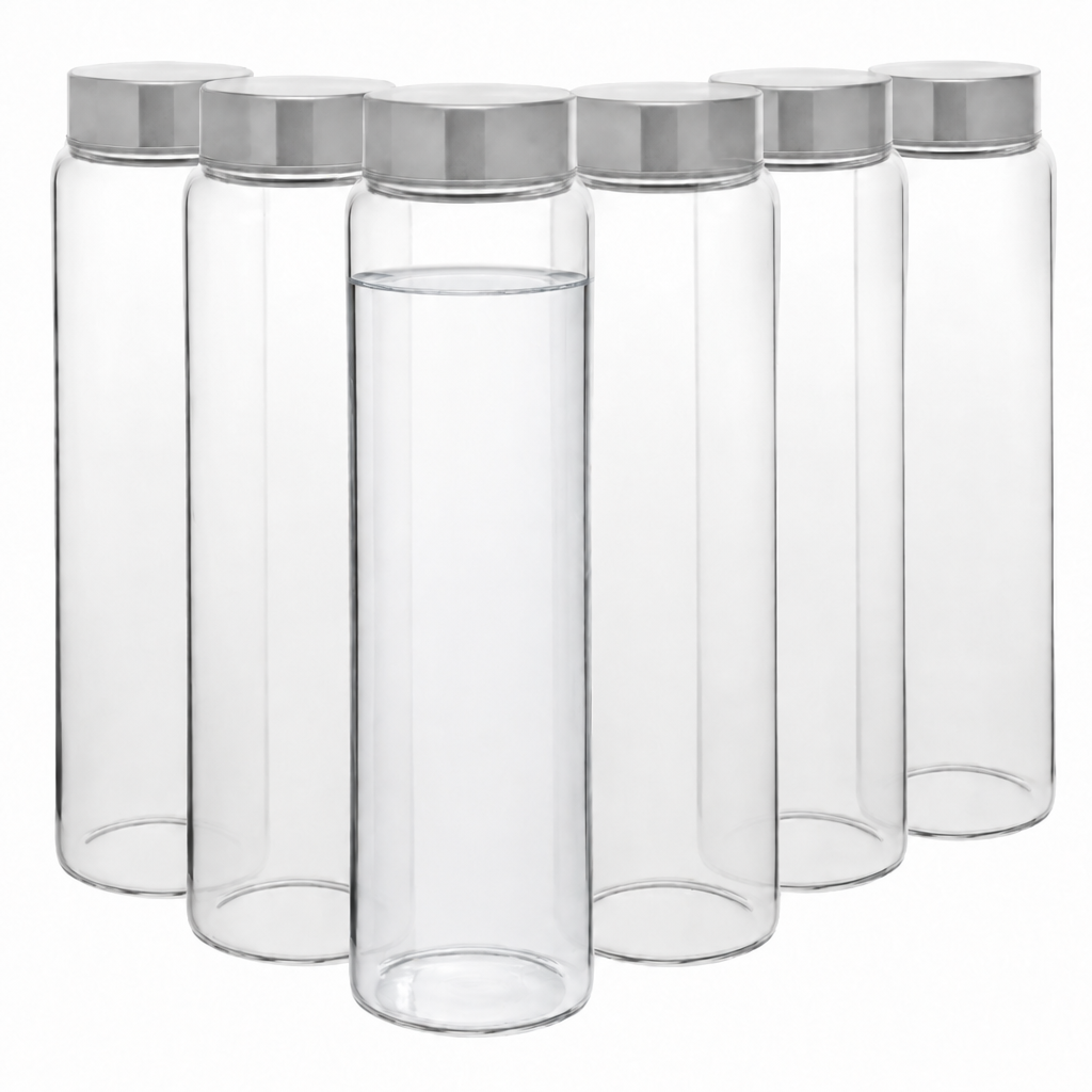 Atlantis Screw Top Glass Bottles - 1Ltr - Set of 6
