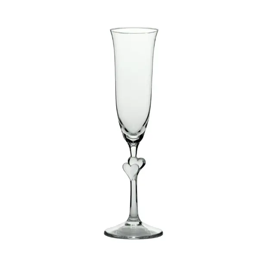 Stolzle Lausitz L'Amour Clear Heart Champagne Flutes - Pair in Gift Box