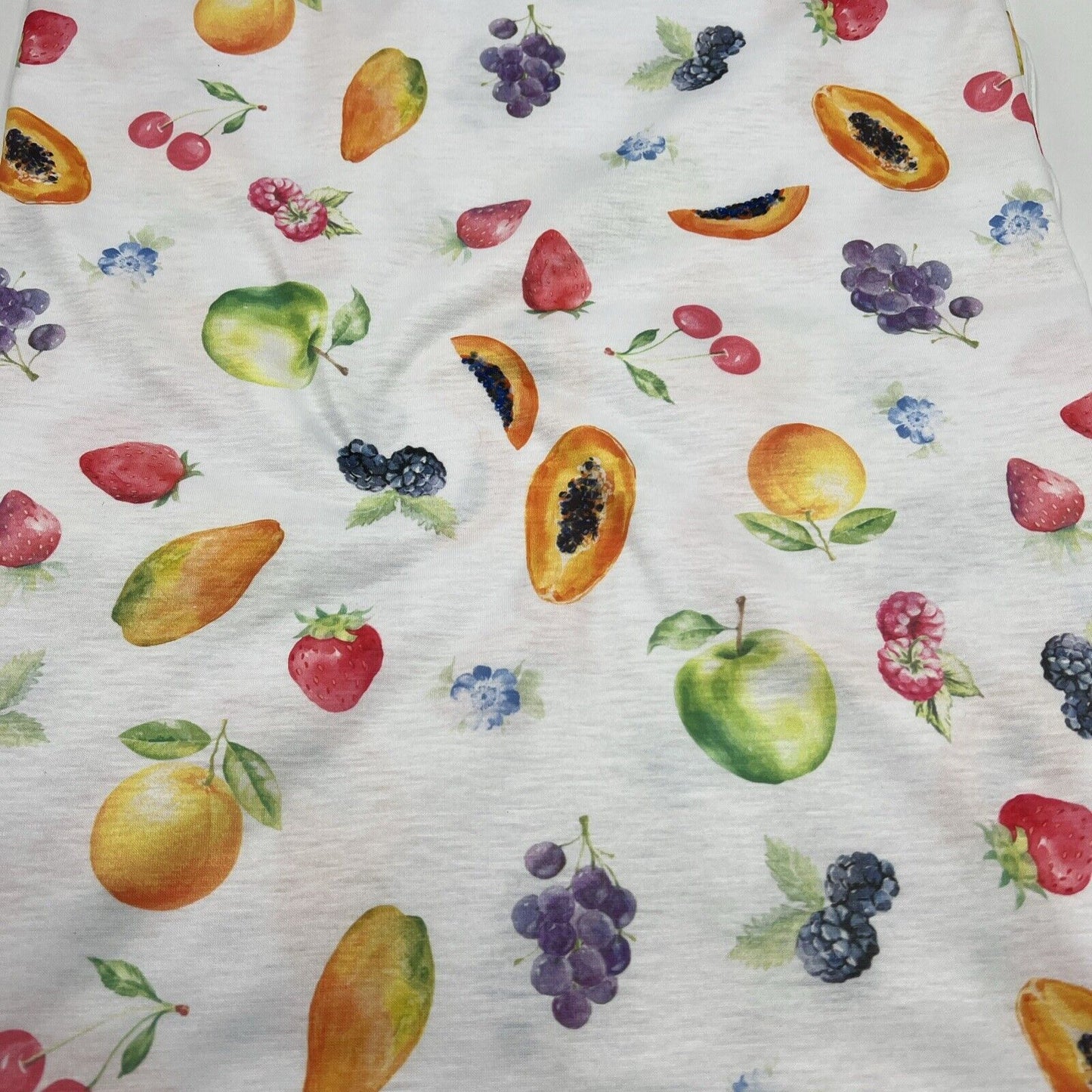 Fruit Print Spun Poly Stretch Fabric