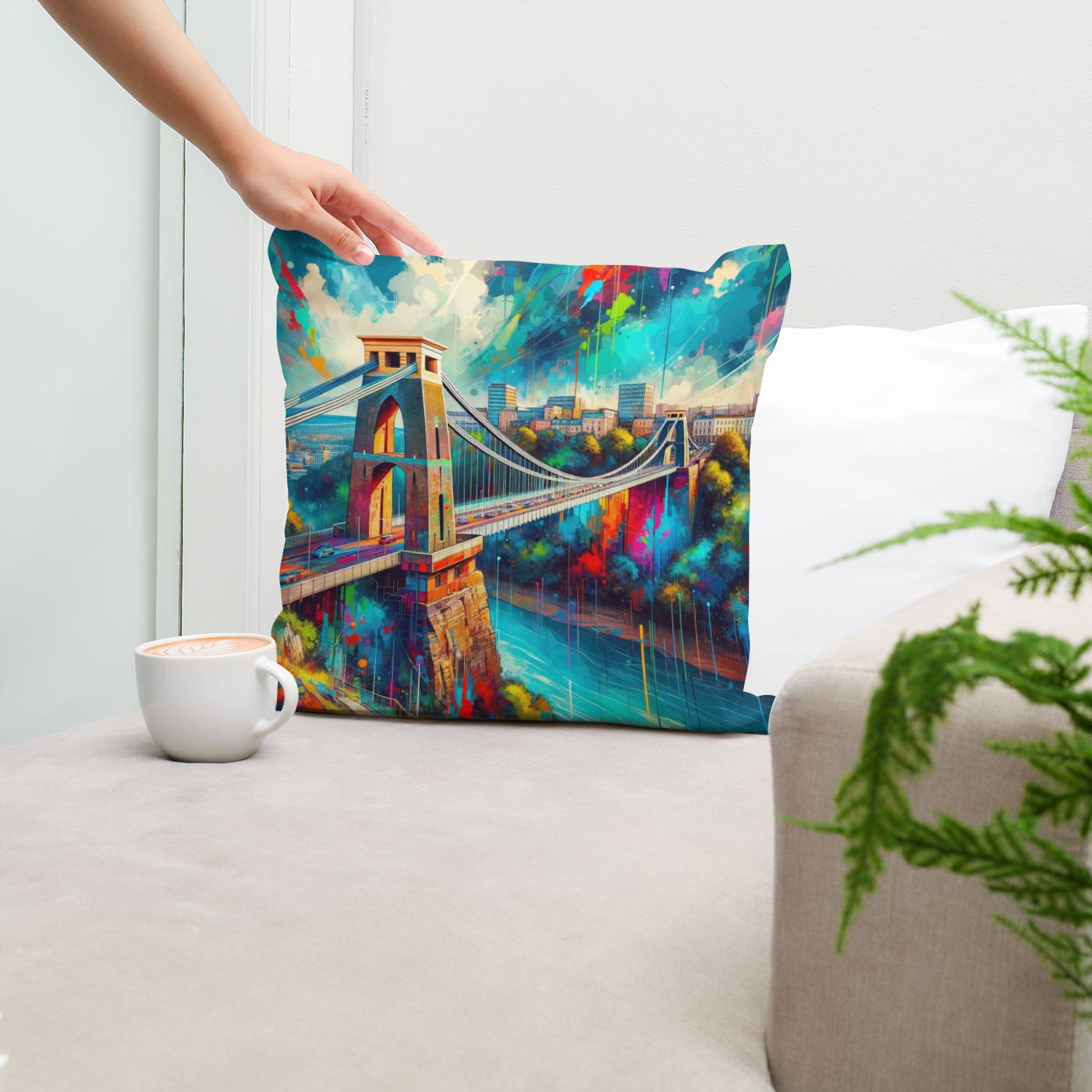 Bristol Clifton Bridge Vitality Cotton Cushion