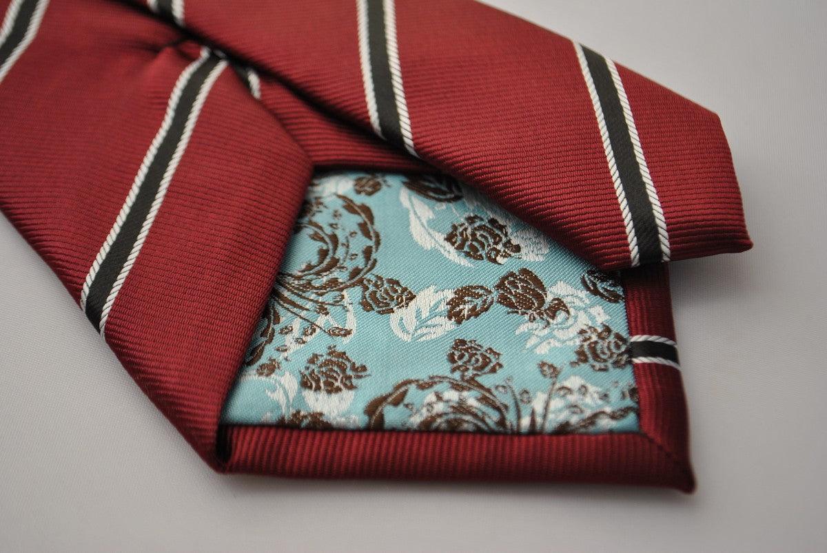 maroon and black club striped tie