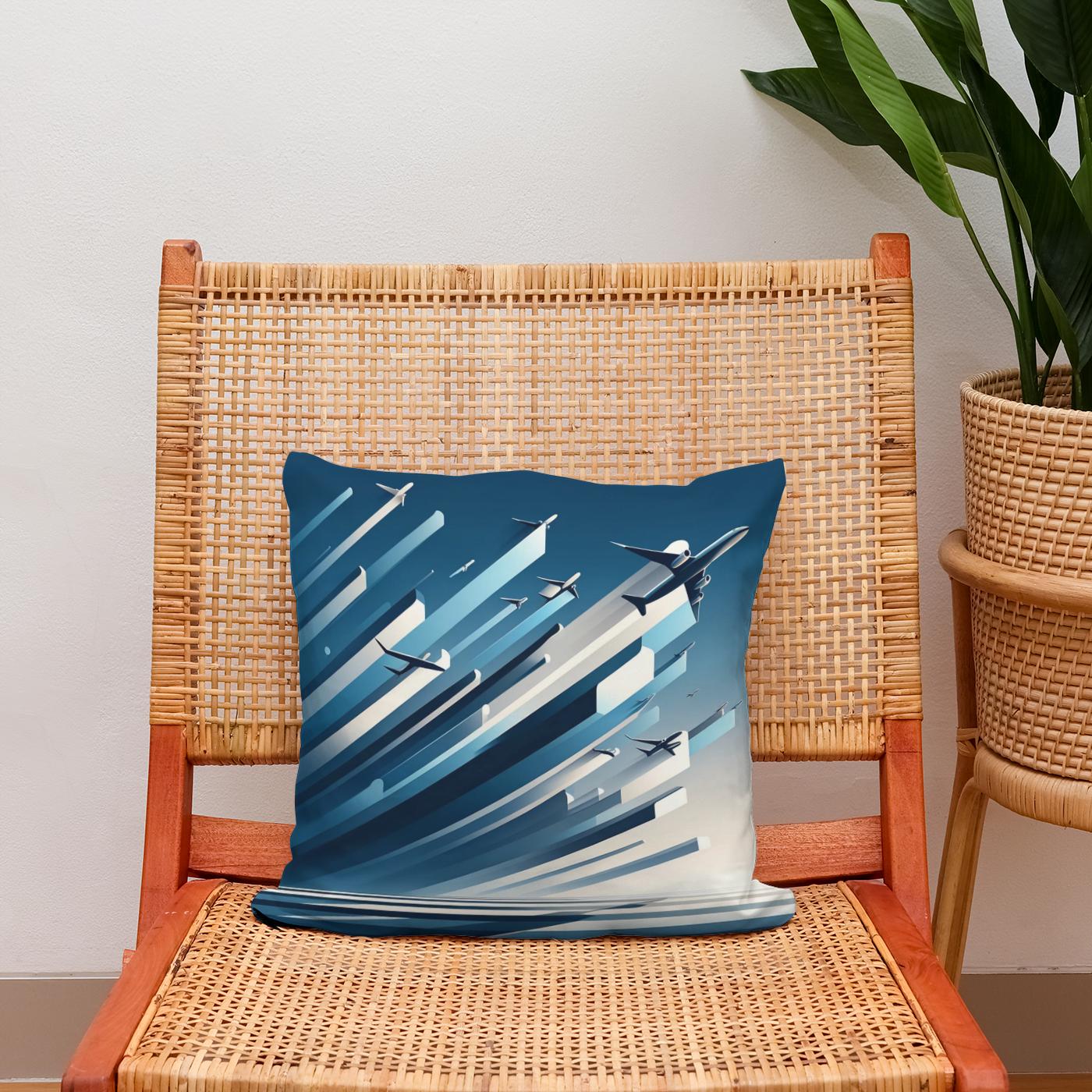 Ascension in Blue Cotton Cushion