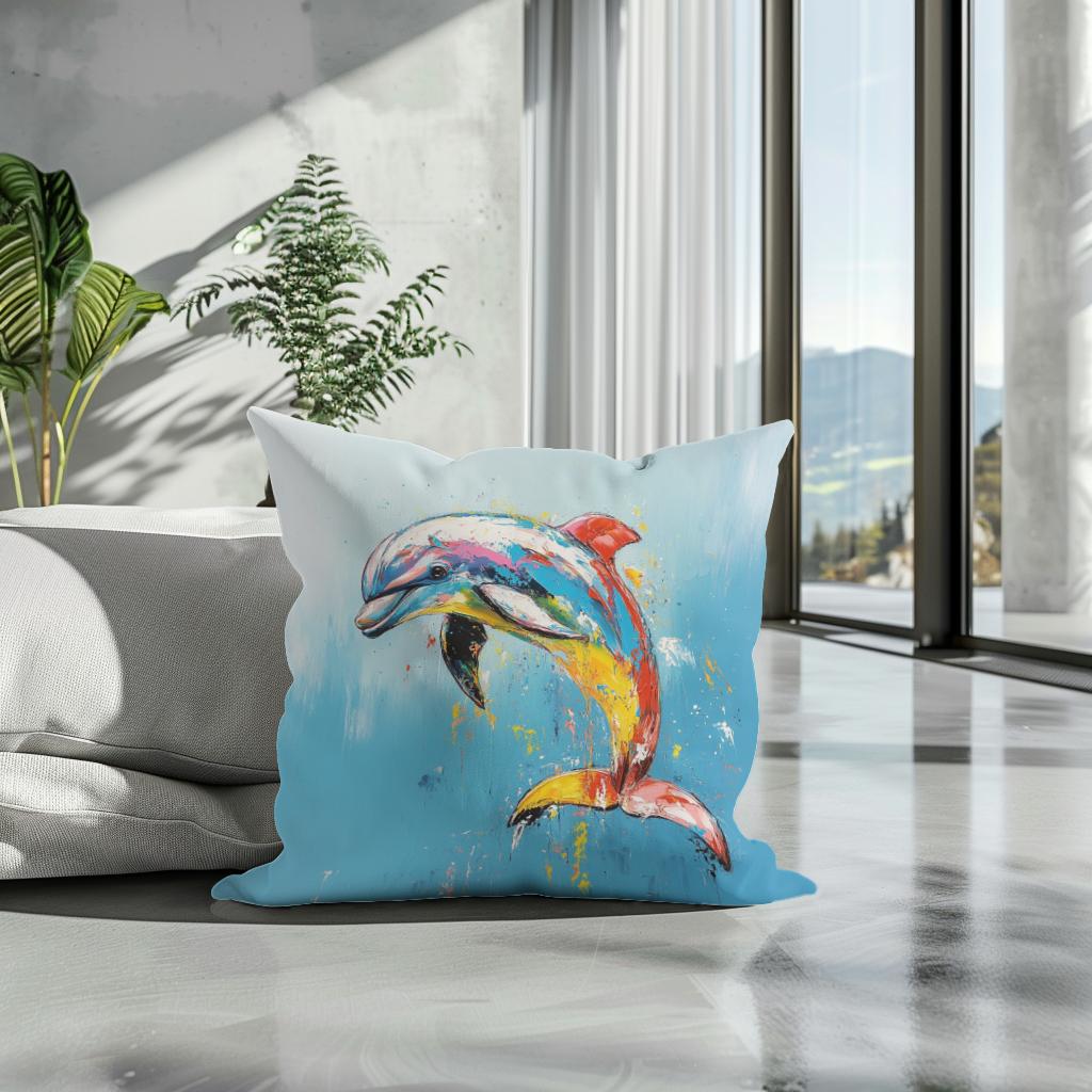 Dolphin's Dance Cotton Cushion