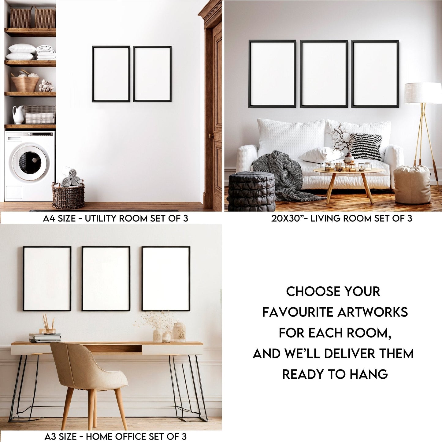 Full House Wall Art Bundle – Decor for Every Room in a 3-Bedroom Home