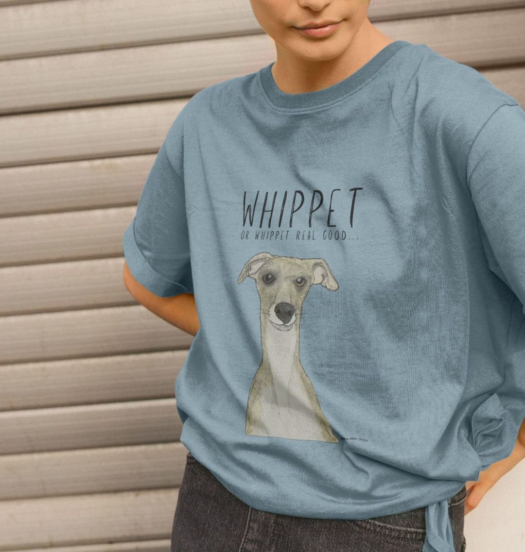 Whippet-Inspired Women’s Relaxed Fit T-Shirt: Ethical, Stylish & Zoomie-Approved!