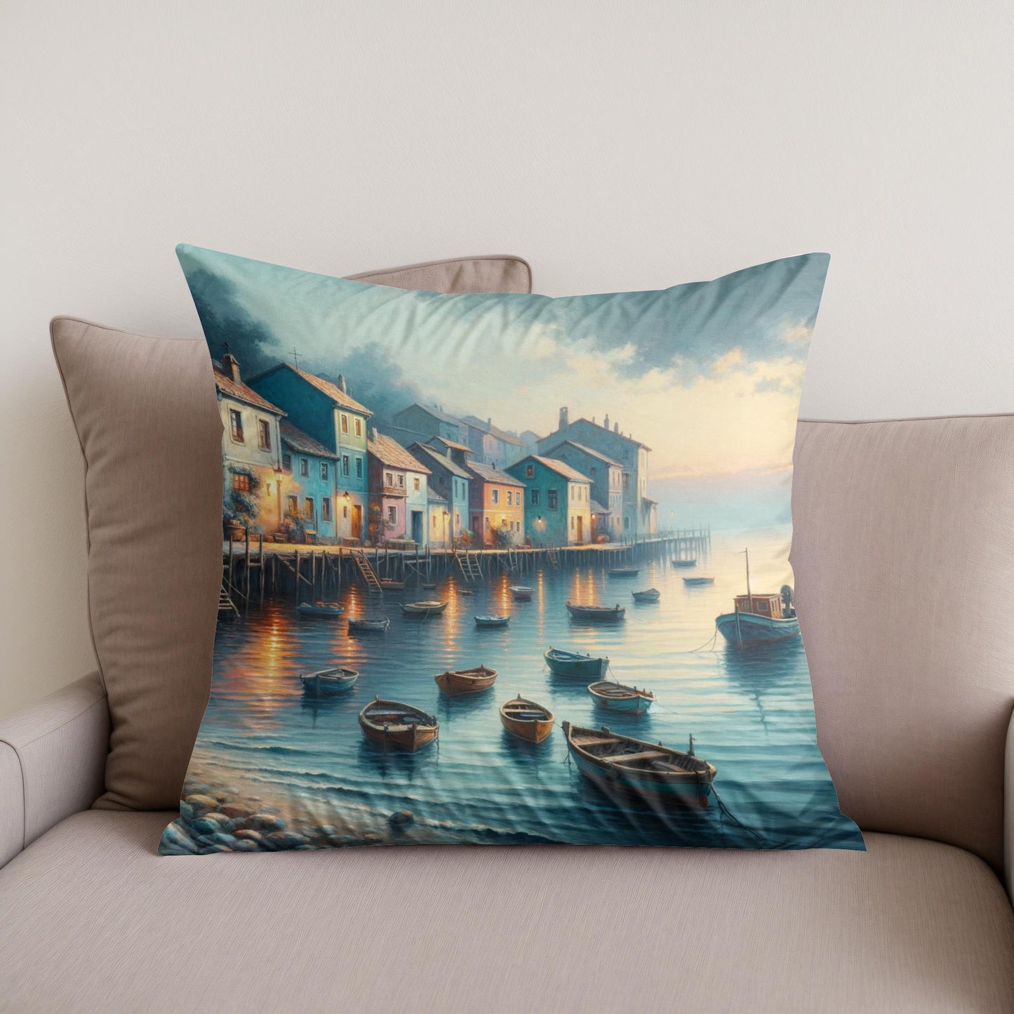 Dusk Harbor Cotton Cushion