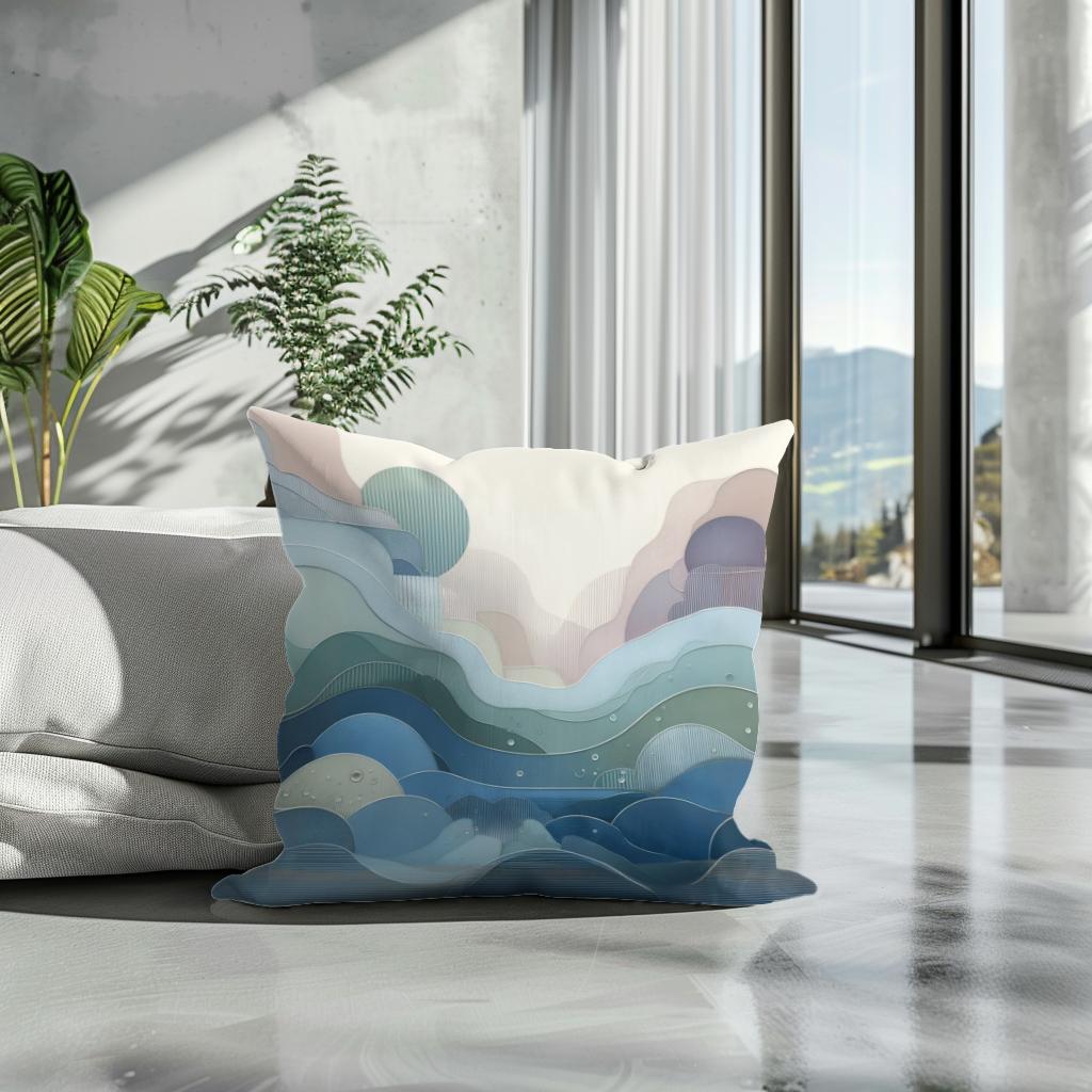 Tranquil Depths Cotton Cushion