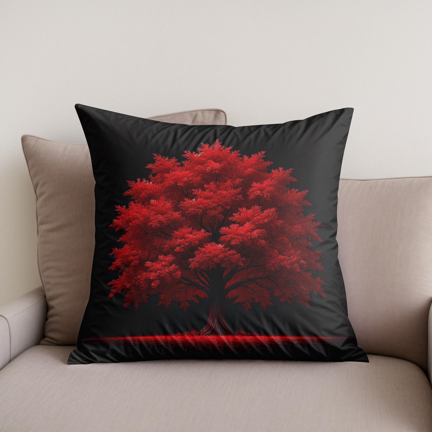 Crimson Resilience Cotton Cushion