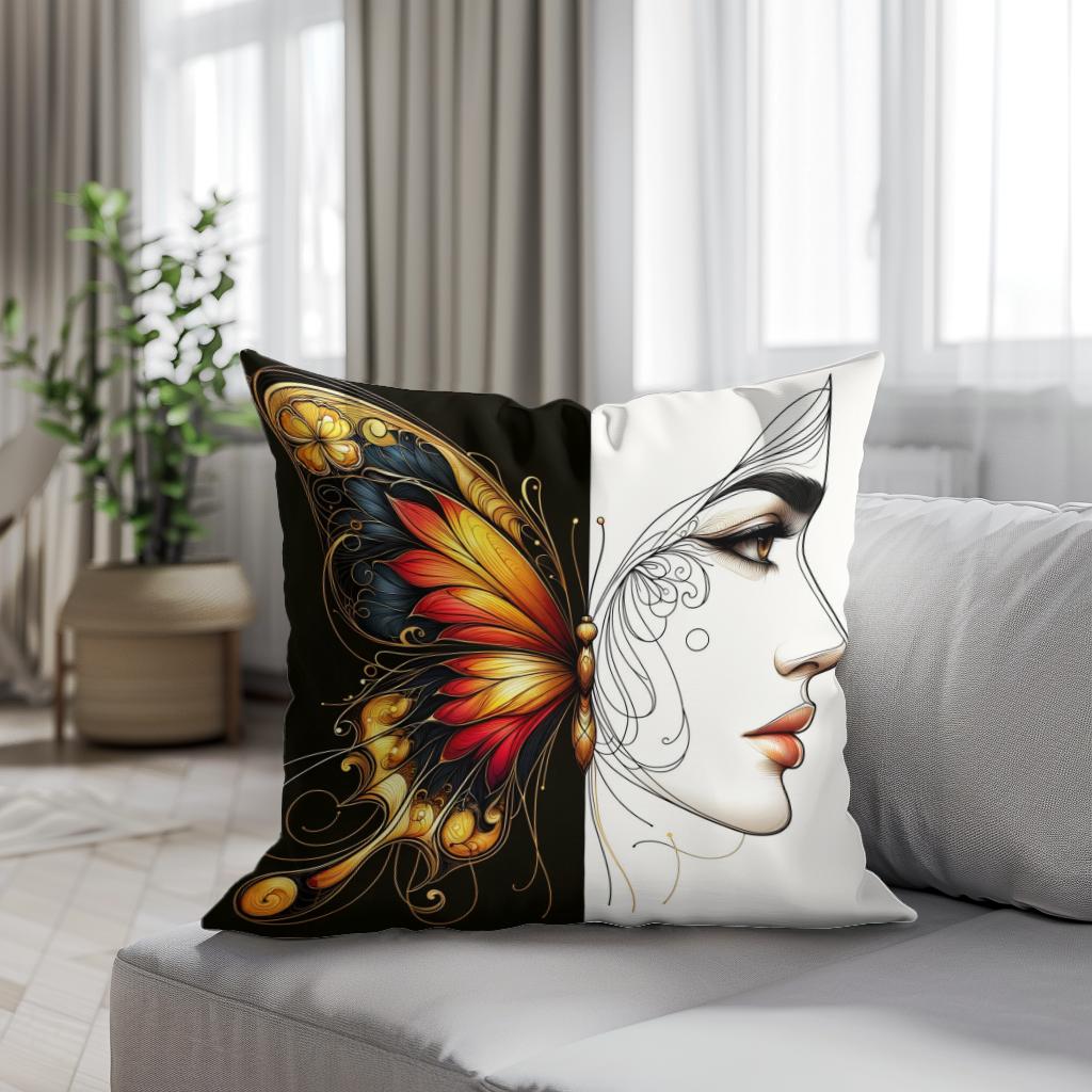 Elegance and Contrast Cotton Cushion