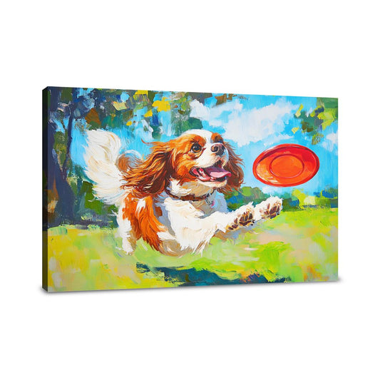 Cavalier's Frisbee Chase Canvas
