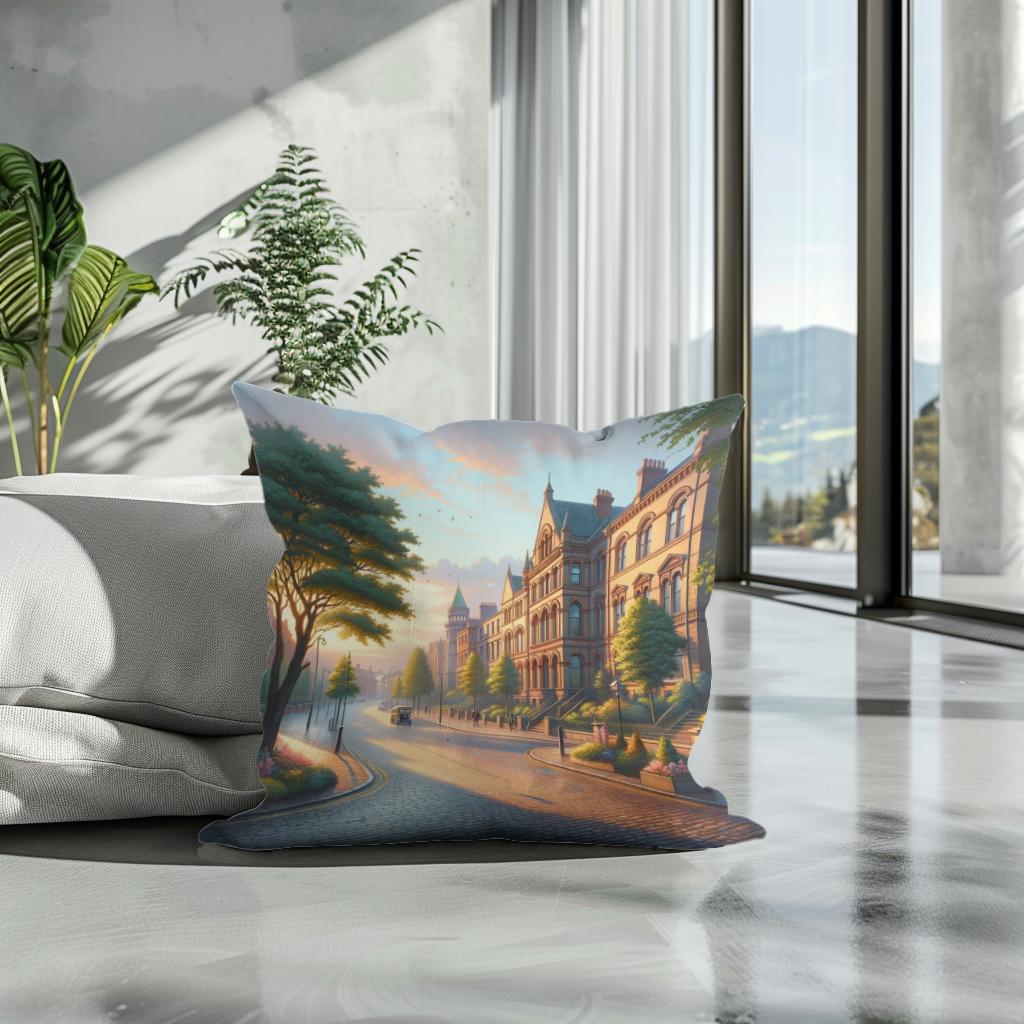 Serene Belfast Morning Cotton Cushion