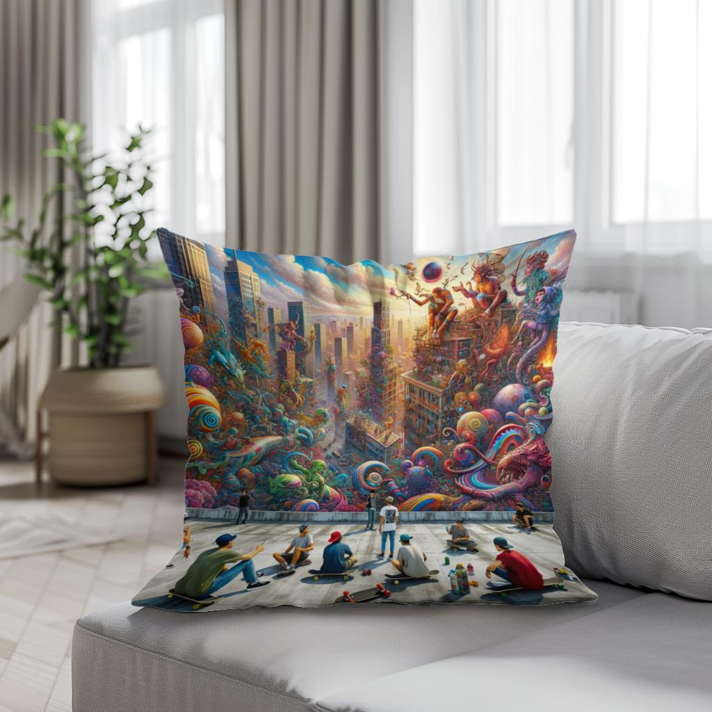 Rooftop Rendezvous Cotton Cushion
