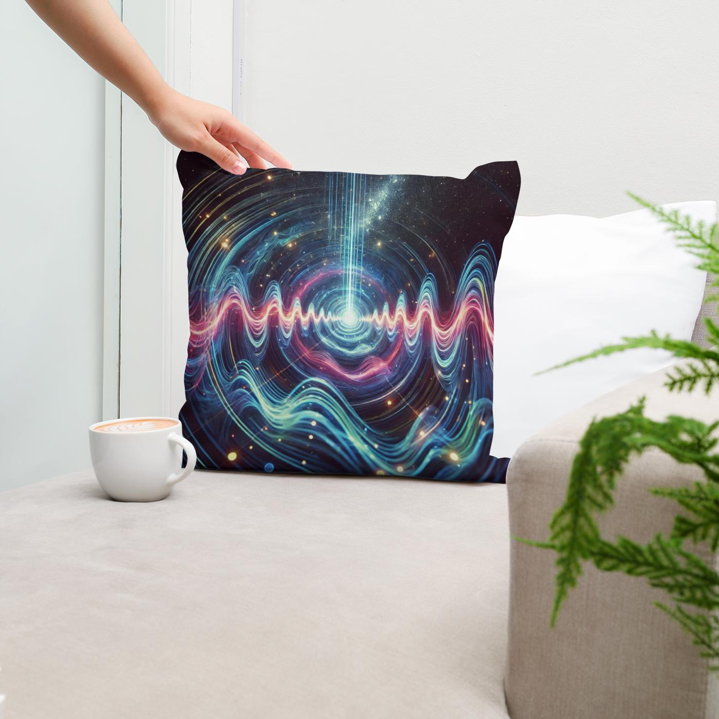 Cosmic Energy Waves Cotton Cushion