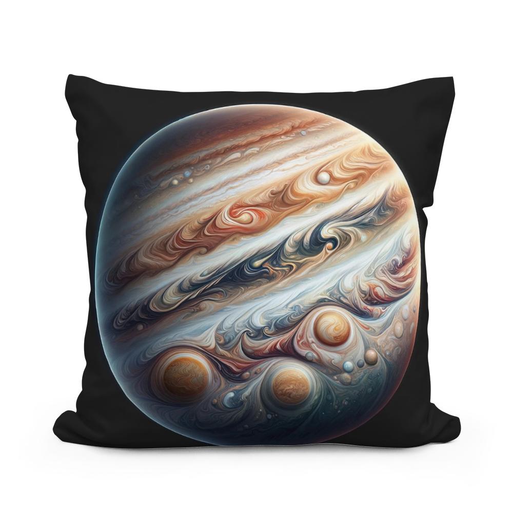 Jupiter's Swirling Majesty Cotton Cushion