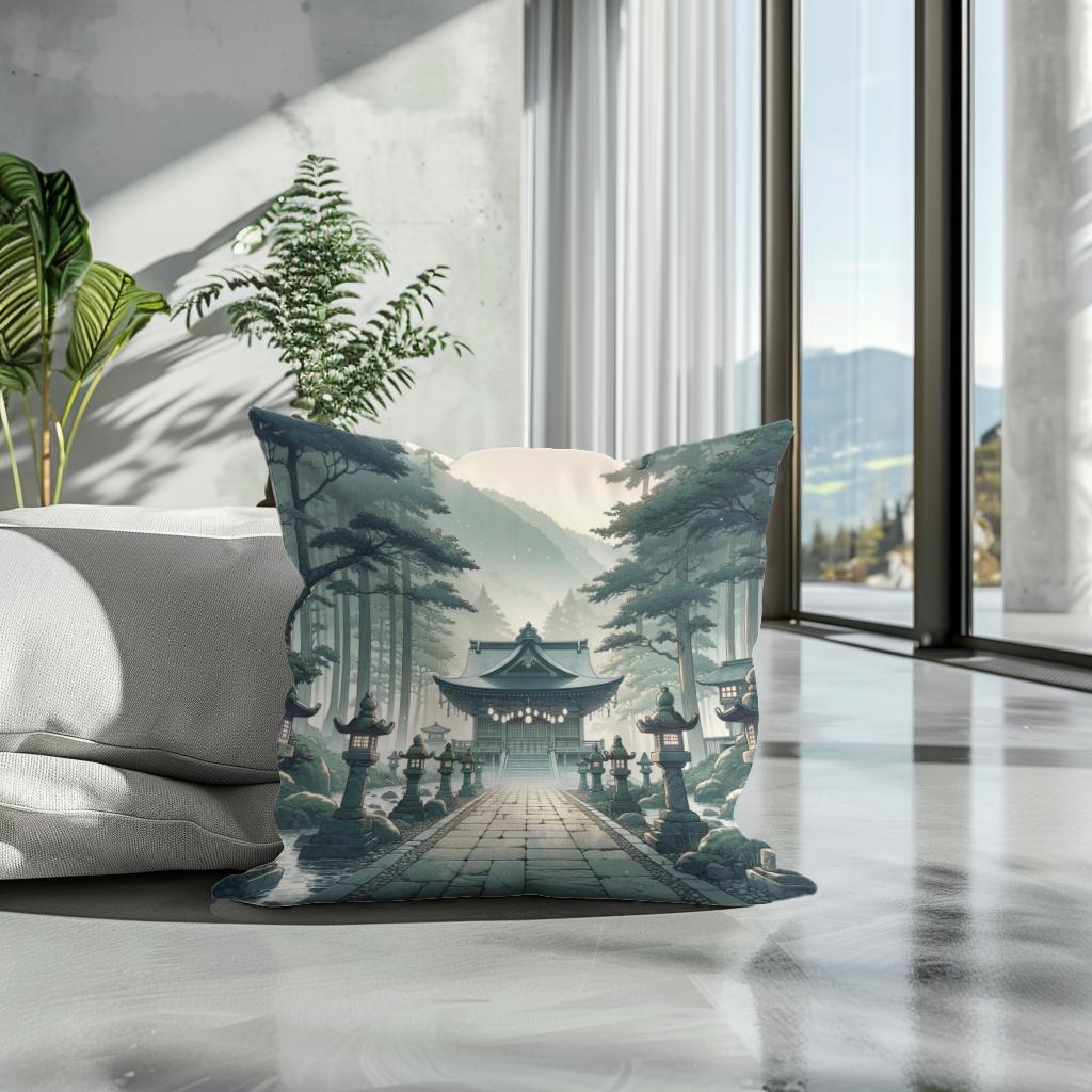 Misty Shrine Cotton Cushion