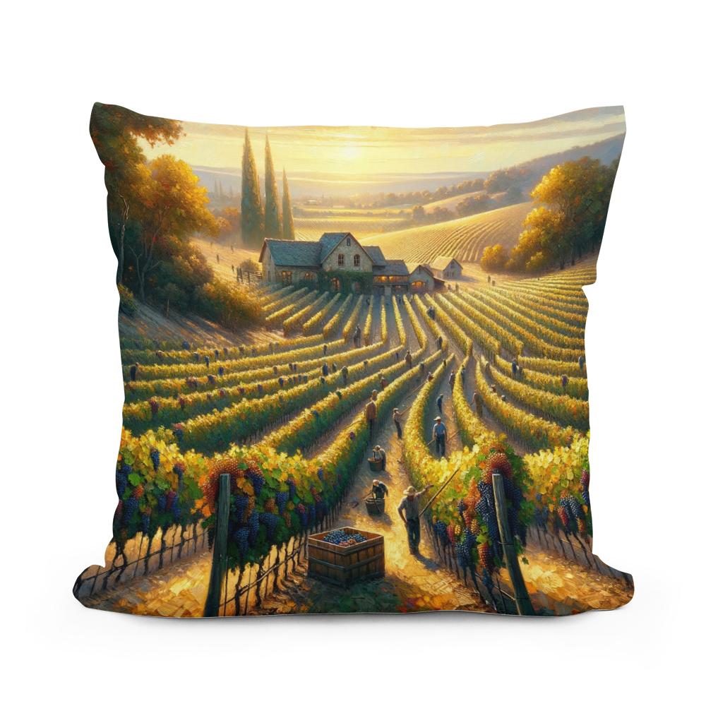 Harvest Vineyard Cotton Cushion