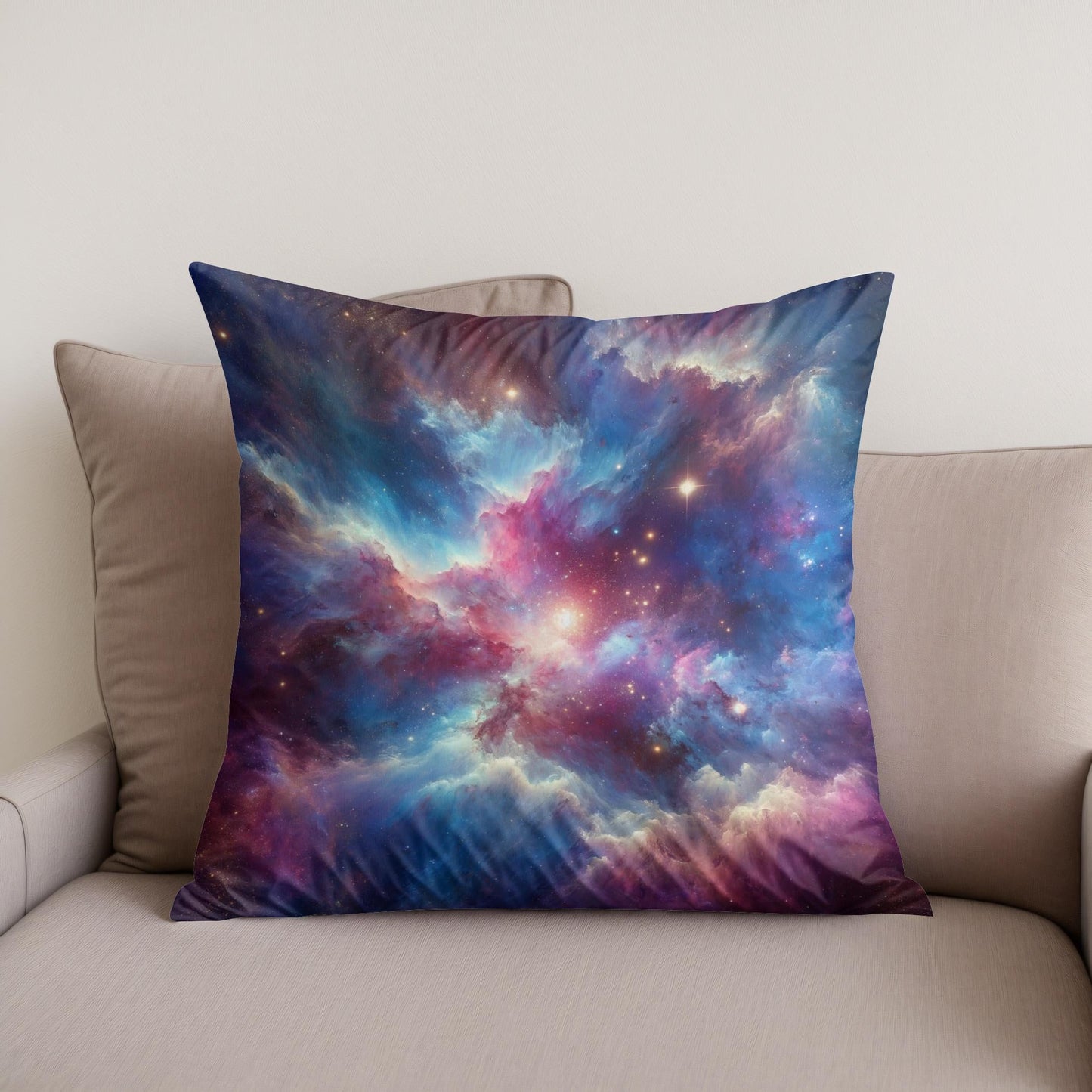 Starry Nebula Artwork Cotton Cushion