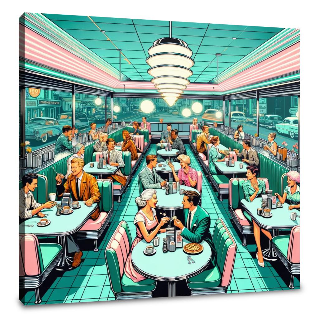 Retro Diner Revival Canvas
