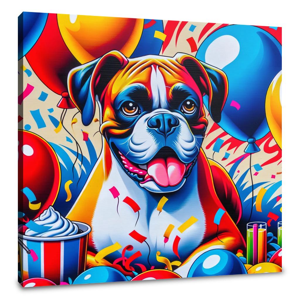 Festival of Colors Boxer Celebration Canvas