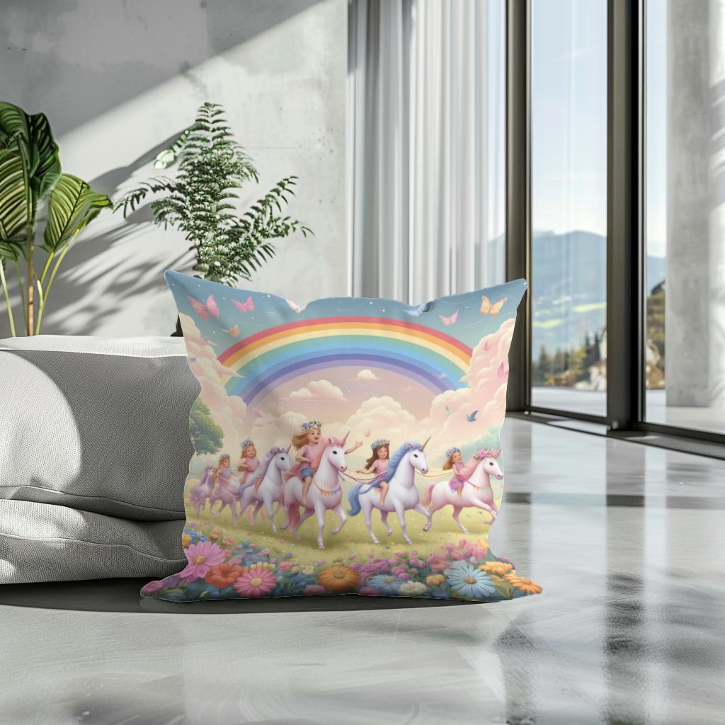 Unicorn Parade Cotton Cushion