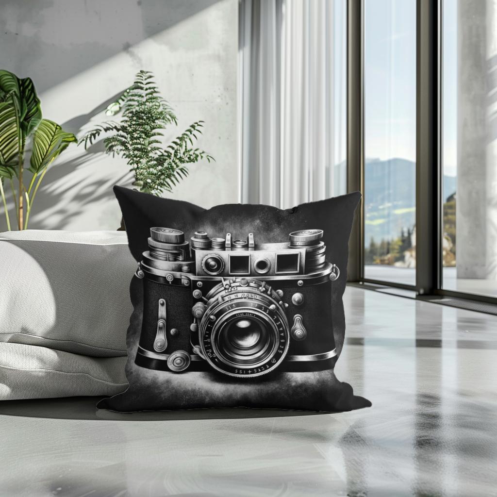Golden Era: Vintage Camera Cotton Cushion