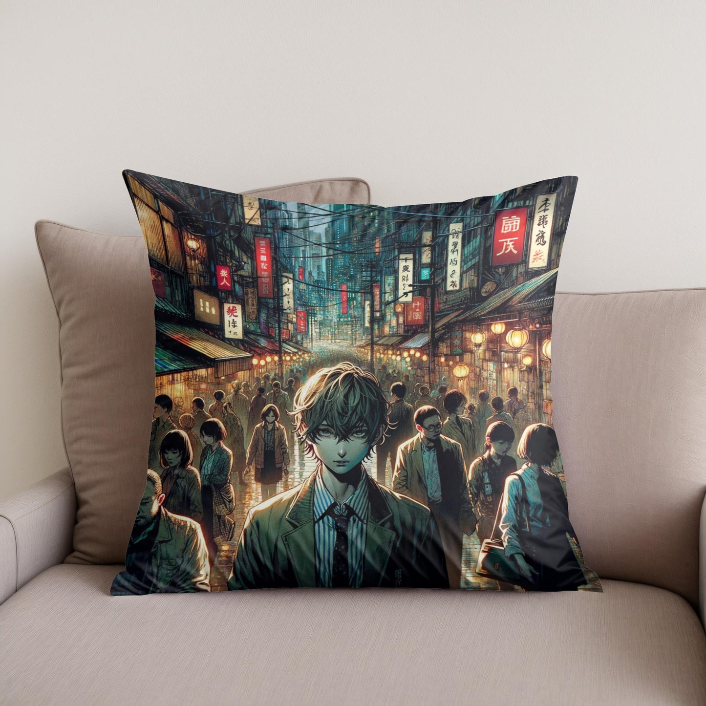 Metropolis Shadows Thriller Cotton Cushion