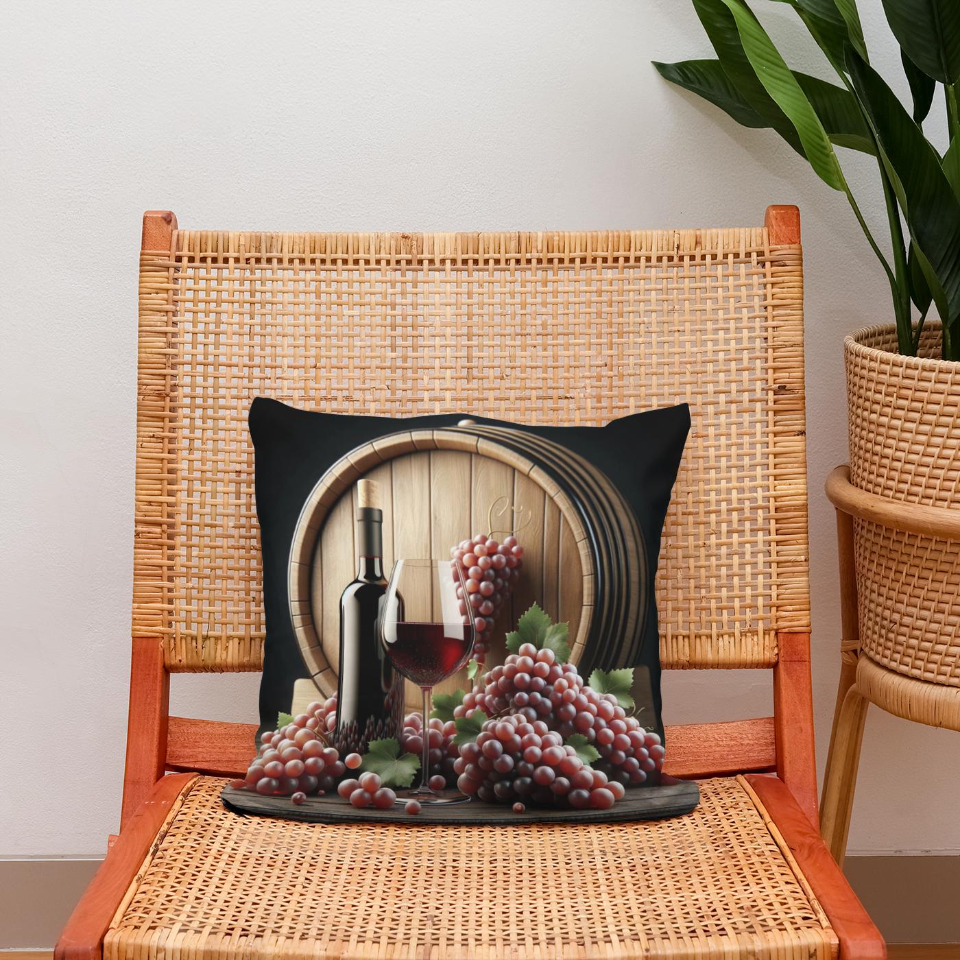 Red Wine Harvest Cotton Cushion