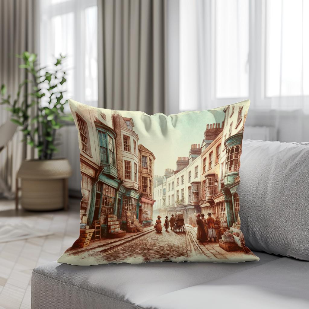 Vintage Lanes of Brighton Cotton Cushion