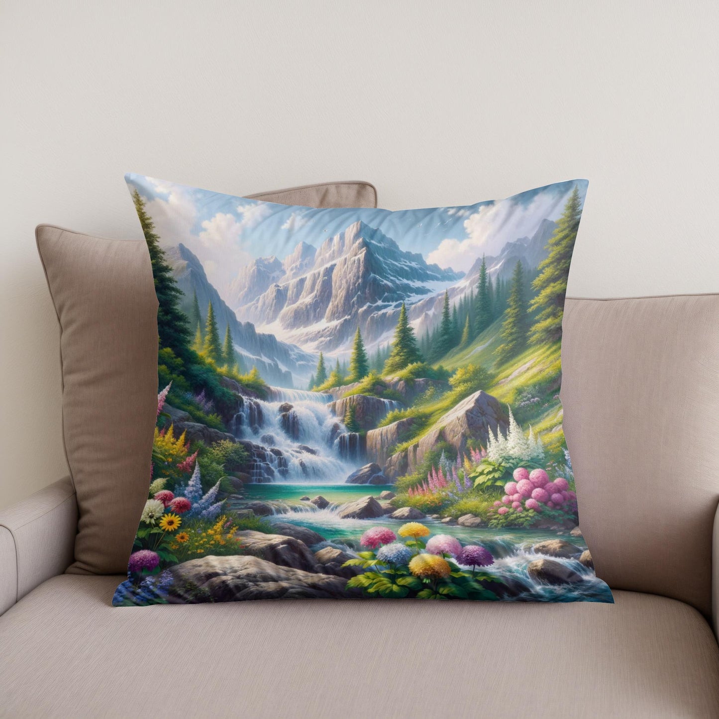 Spring Cascade Cotton Cushion