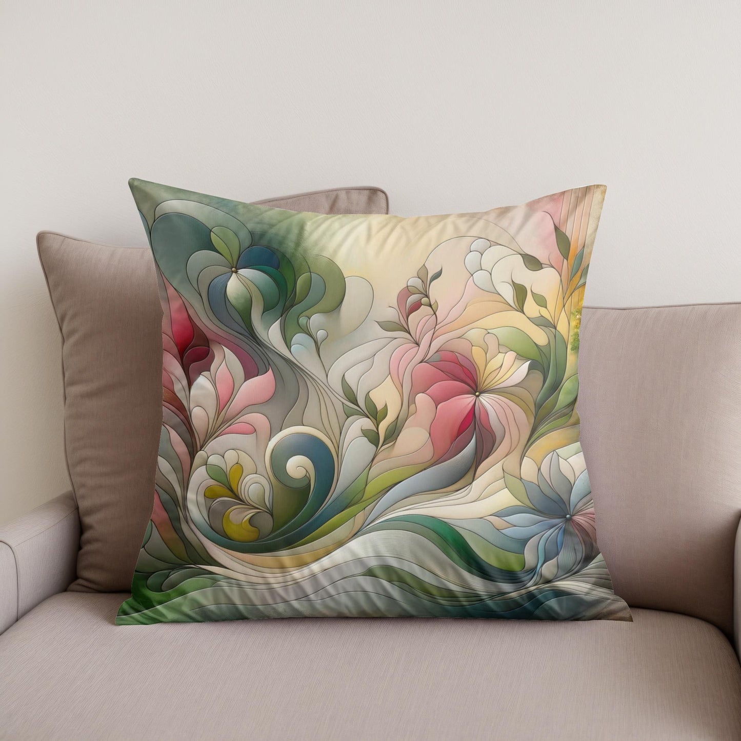 Blooming Abstraction Cotton Cushion