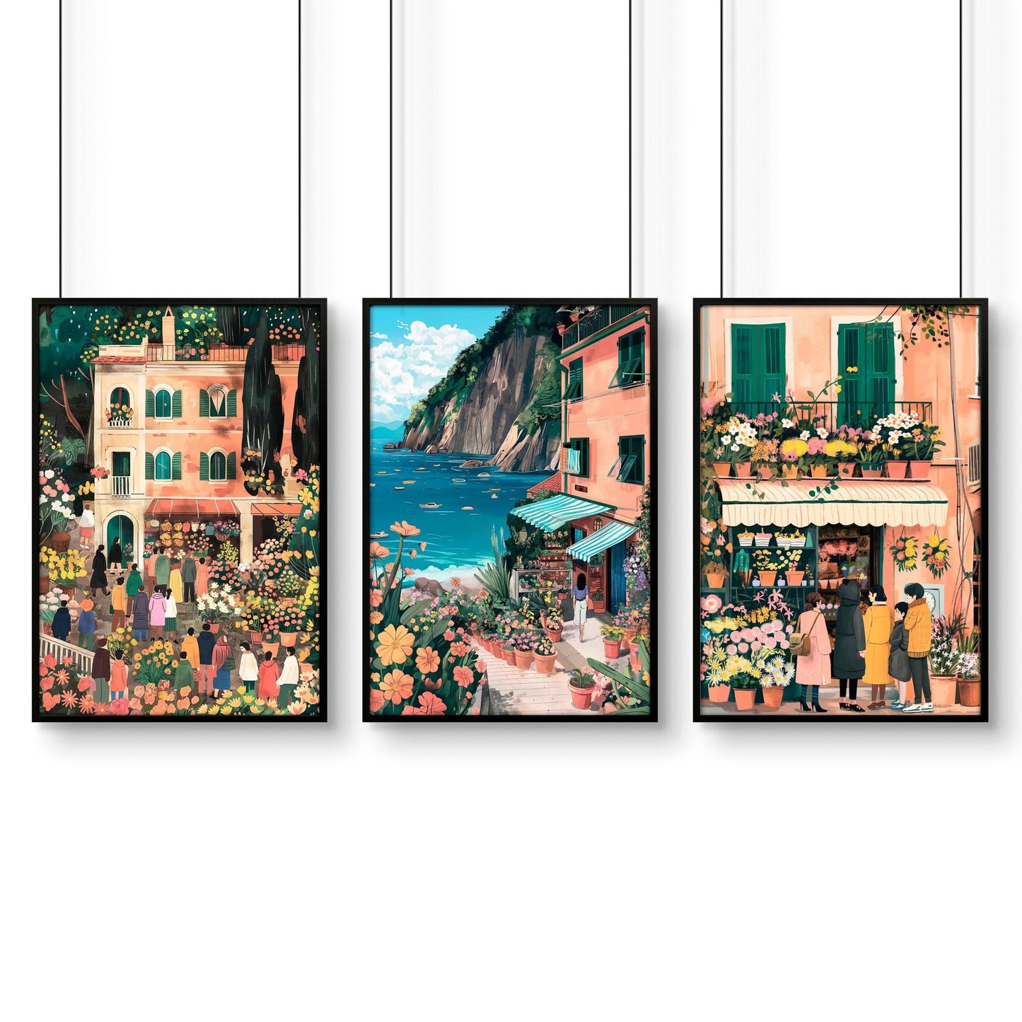 Gallery Wall Frames | Set of 3 Italian Lifestyle Wall art Prints