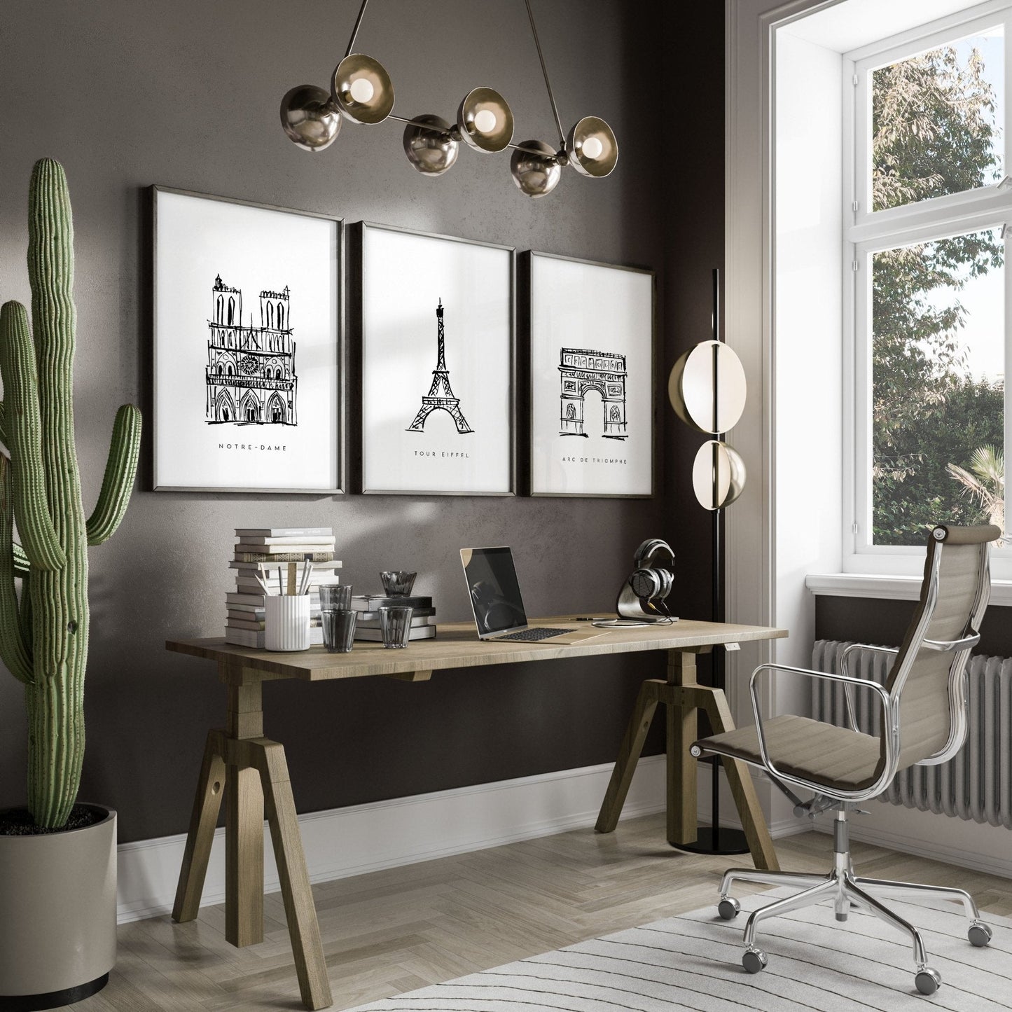 Gallery Wall Framing | Set of 3 Paris Landmarks Wall art Prints