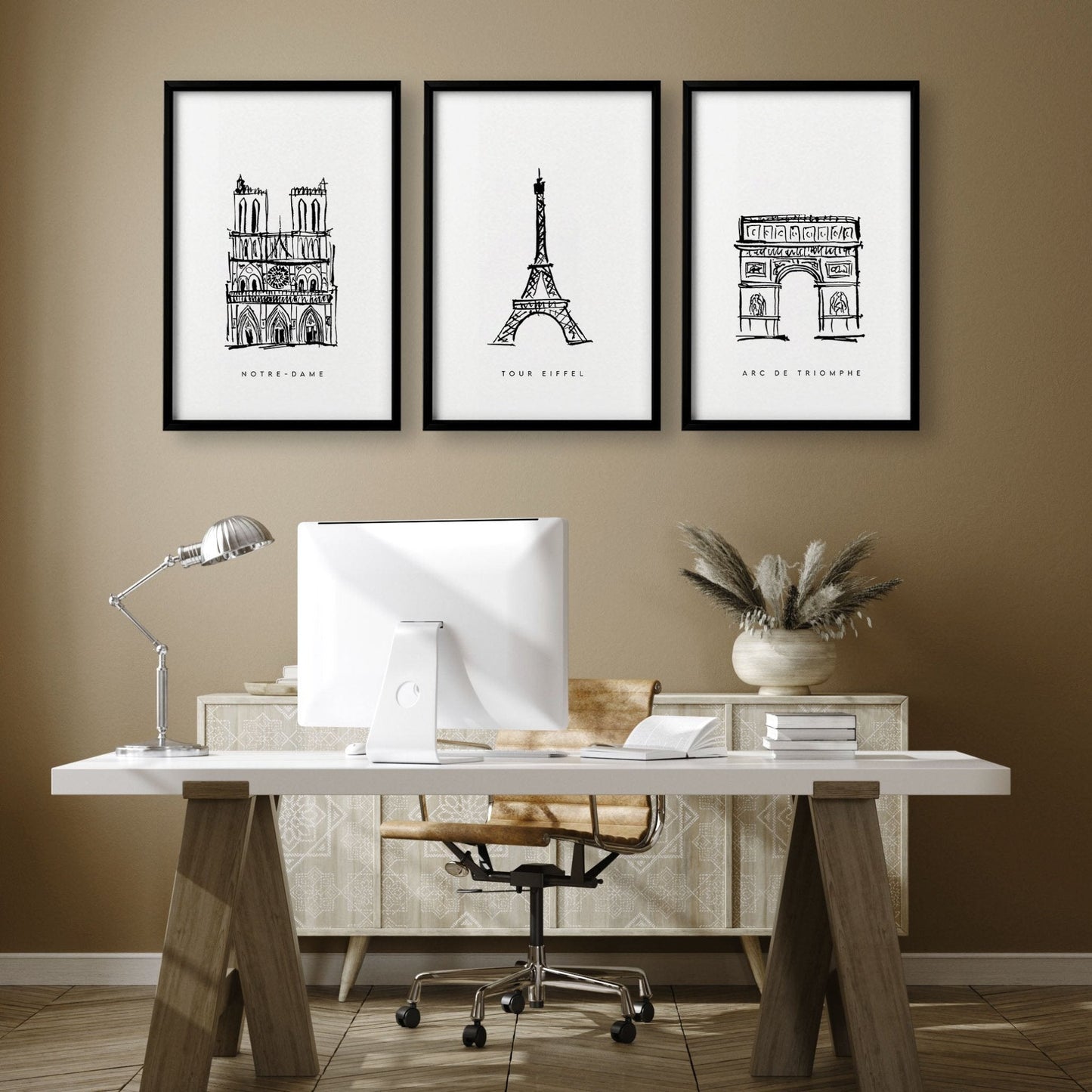 Gallery Wall Framing | Set of 3 Paris Landmarks Wall art Prints