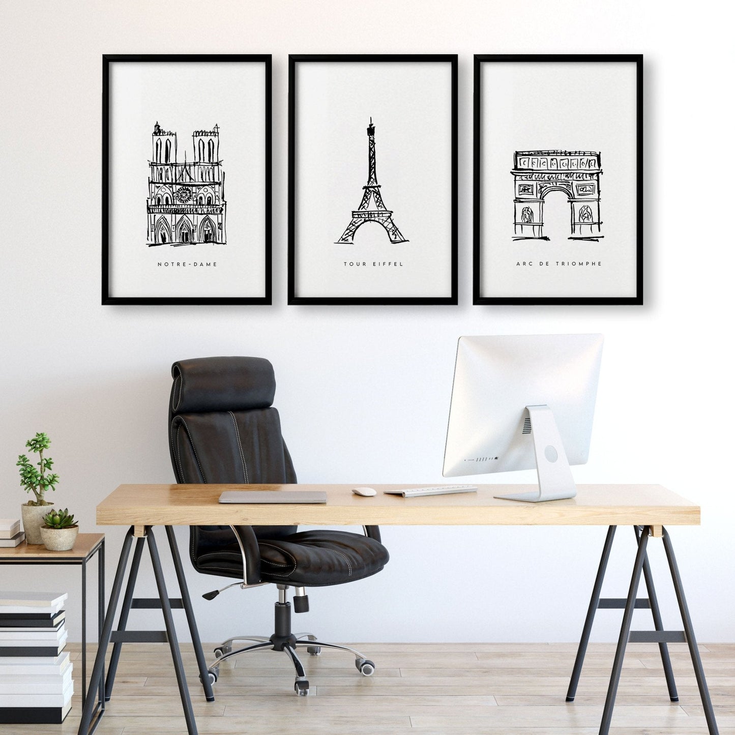 Gallery Wall Framing | Set of 3 Paris Landmarks Wall art Prints