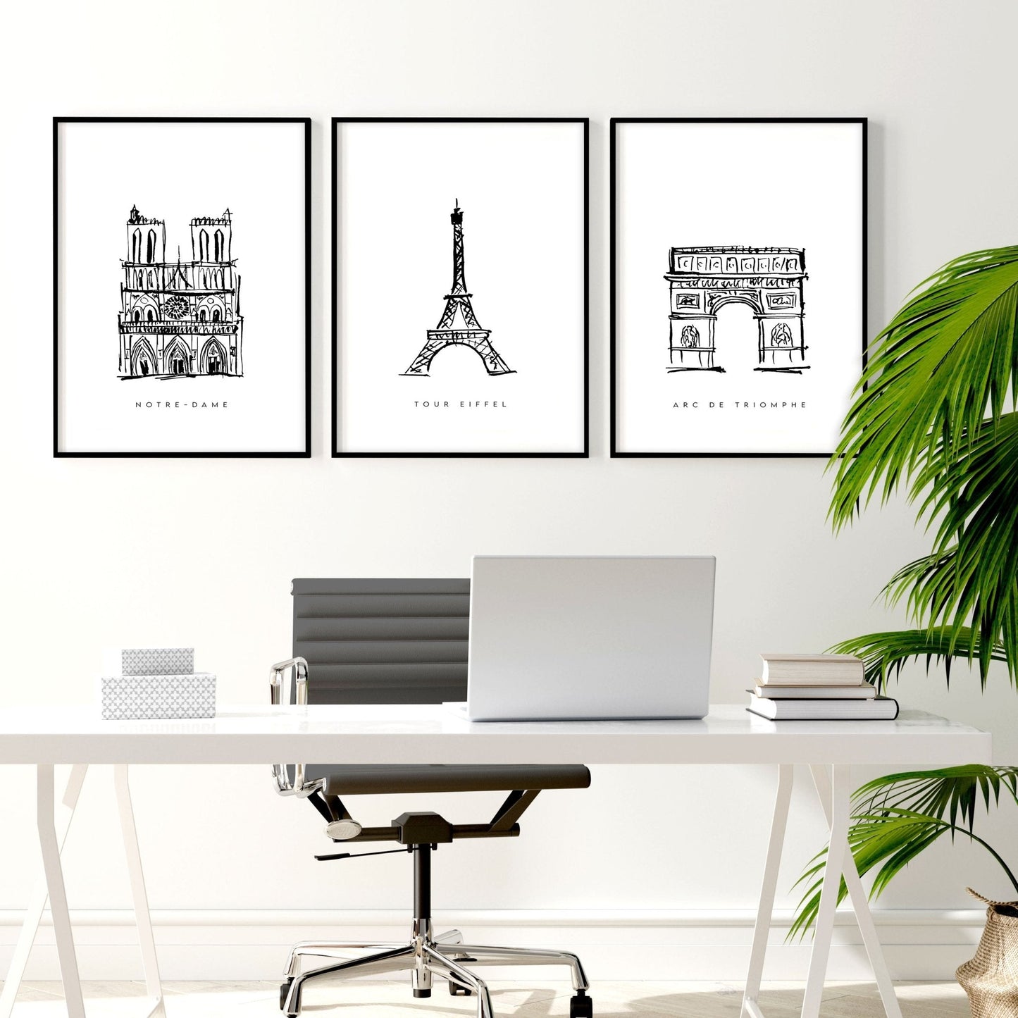 Gallery Wall Framing | Set of 3 Paris Landmarks Wall art Prints