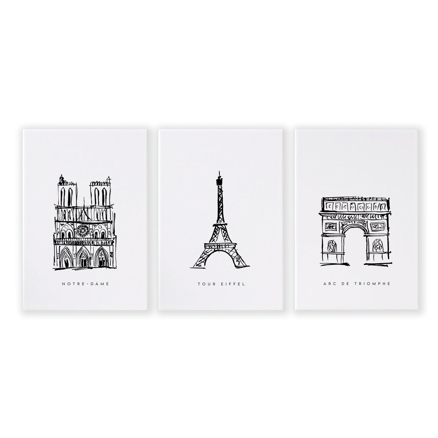 Gallery Wall Framing | Set of 3 Paris Landmarks Wall art Prints