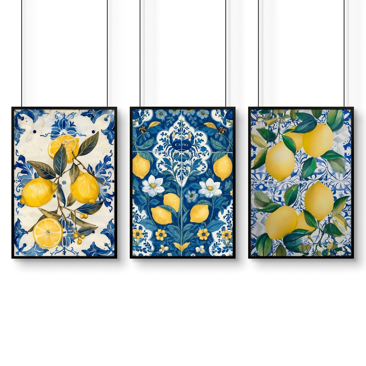 Gallery Wall In Kitchen | Set of 3 Italian Lifestyle Wall art Prints