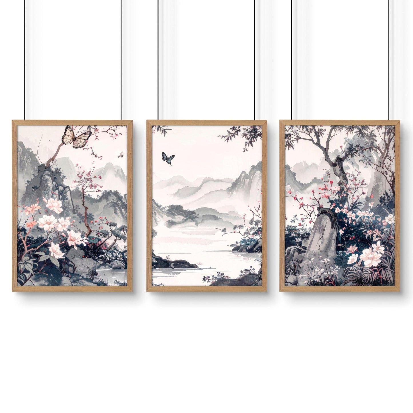 Gallery Wall Prints | Set of 3 Chinoiserie Wall art Prints