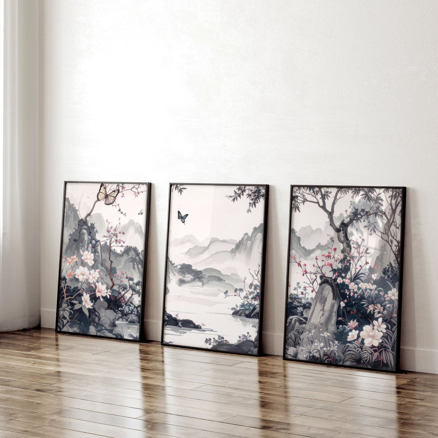 Gallery Wall Prints | Set of 3 Chinoiserie Wall art Prints