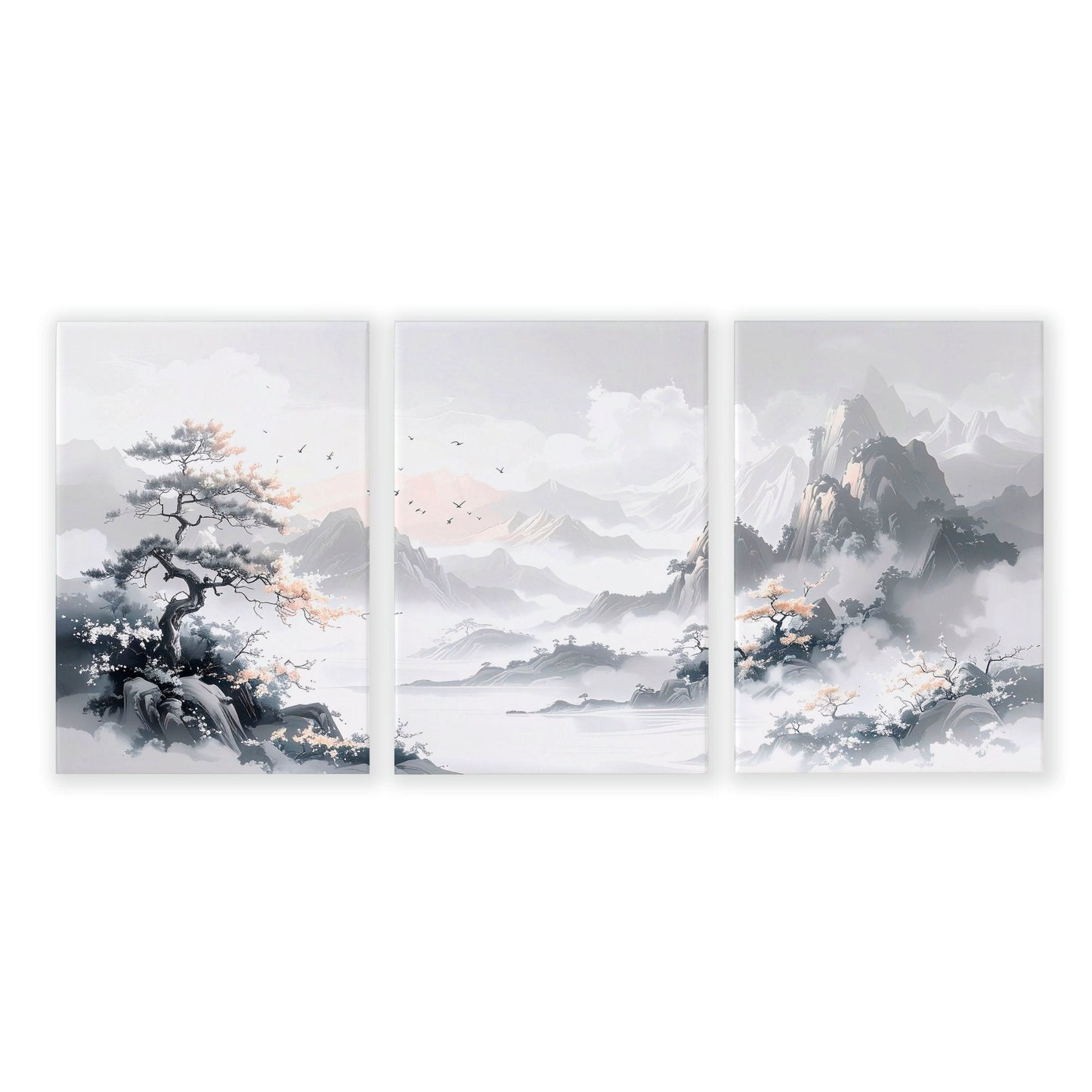 Gallery Wall Set | Set of 3 Asian Inspired Wall art Prints