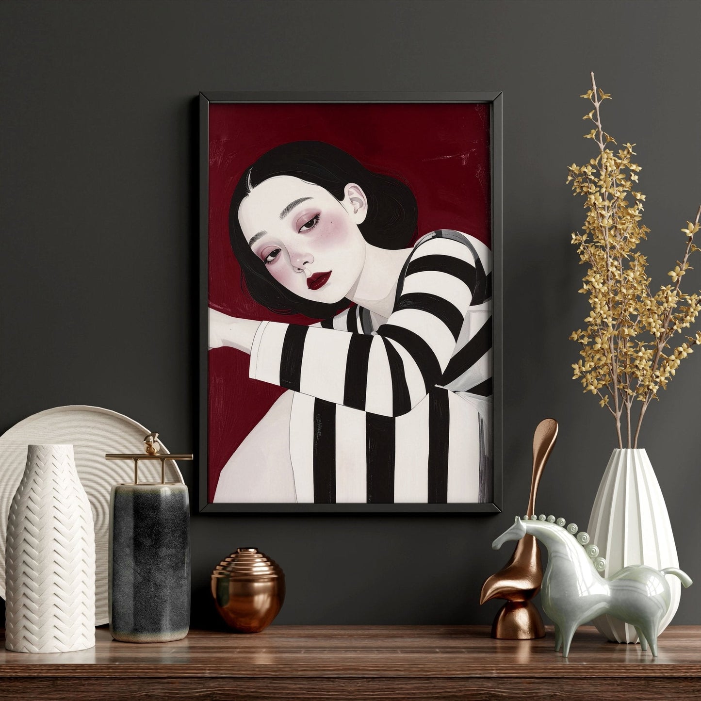 Gallery Walls Living Room | Set of 3 Boho Women Wall art Prints