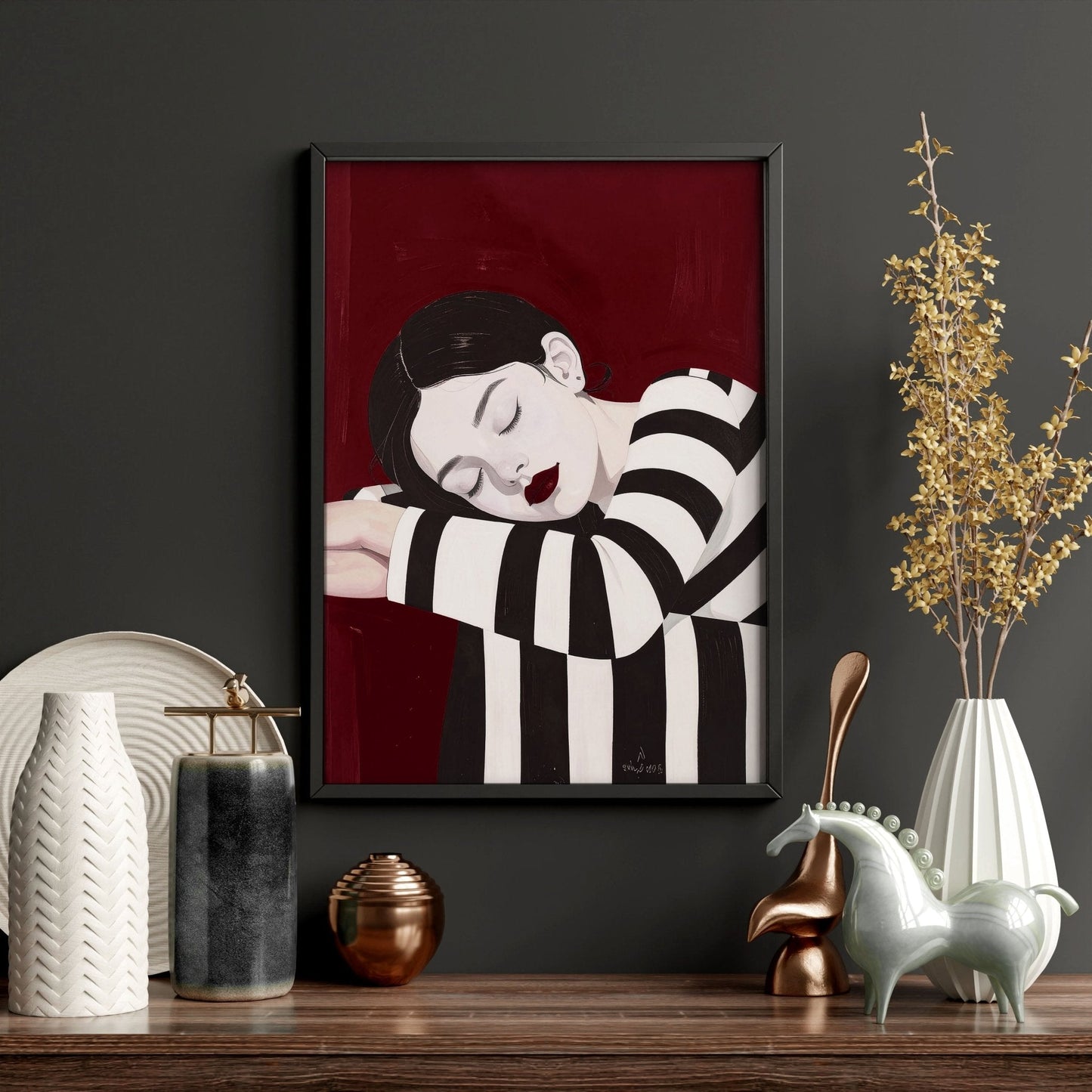 Gallery Walls Living Room | Set of 3 Boho Women Wall art Prints